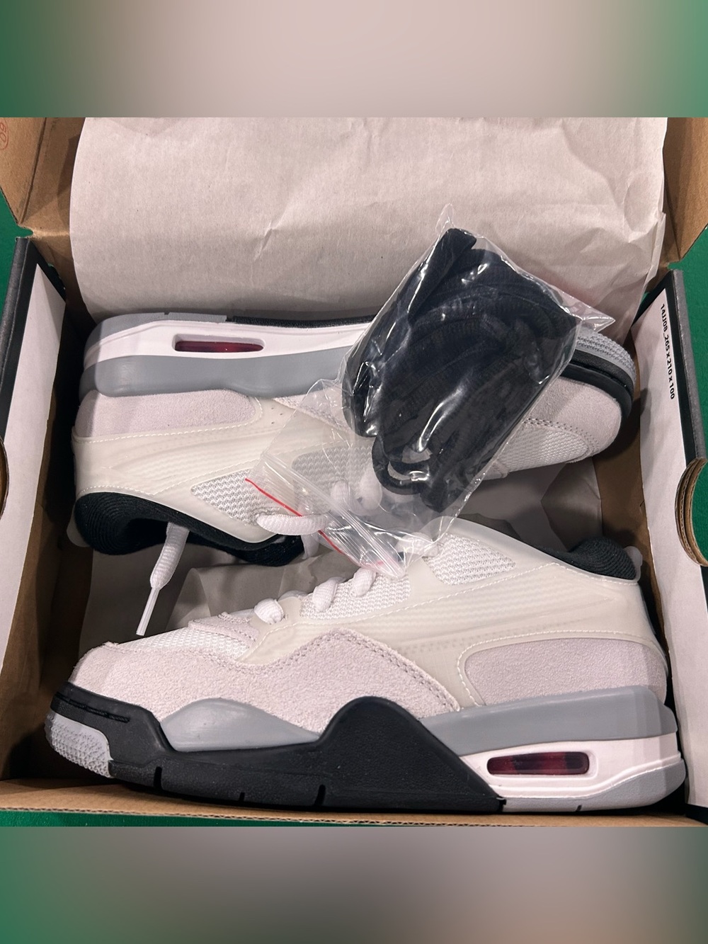 Jordan Women’s White and Black Low-Top Sneakers with Gray Midsole